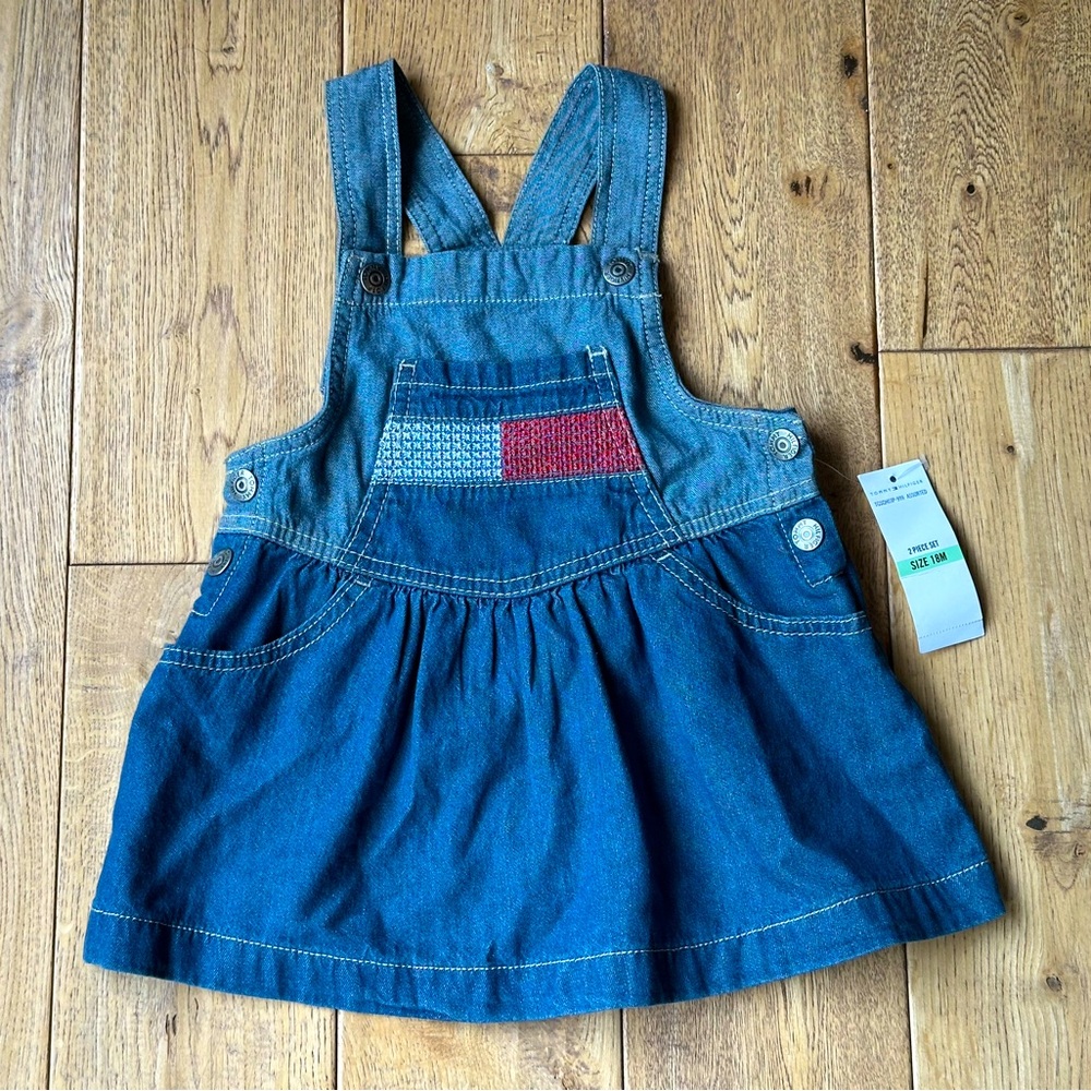 NEW Tommy Hilfiger Denim Overall Jumper Dress size 18 Months